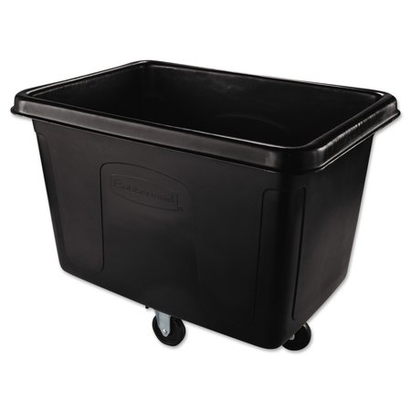 Rubbermaid Commercial 500 lbs Rectangular Trash Can, Black, Top Door, Plastic FG461400BLA